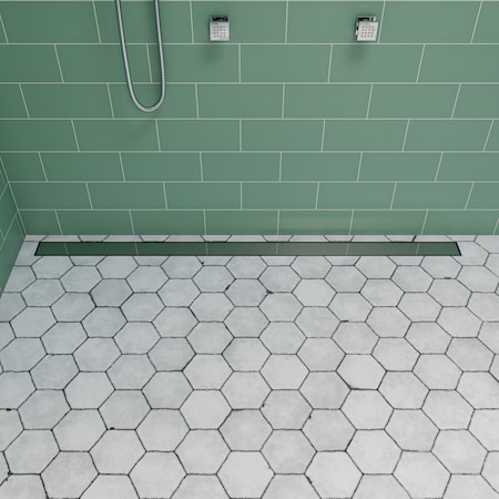 Alfi Brand 59" Polished Stainless Steel Linear Shower Drain with Solid Cover ABLD59B-PSS